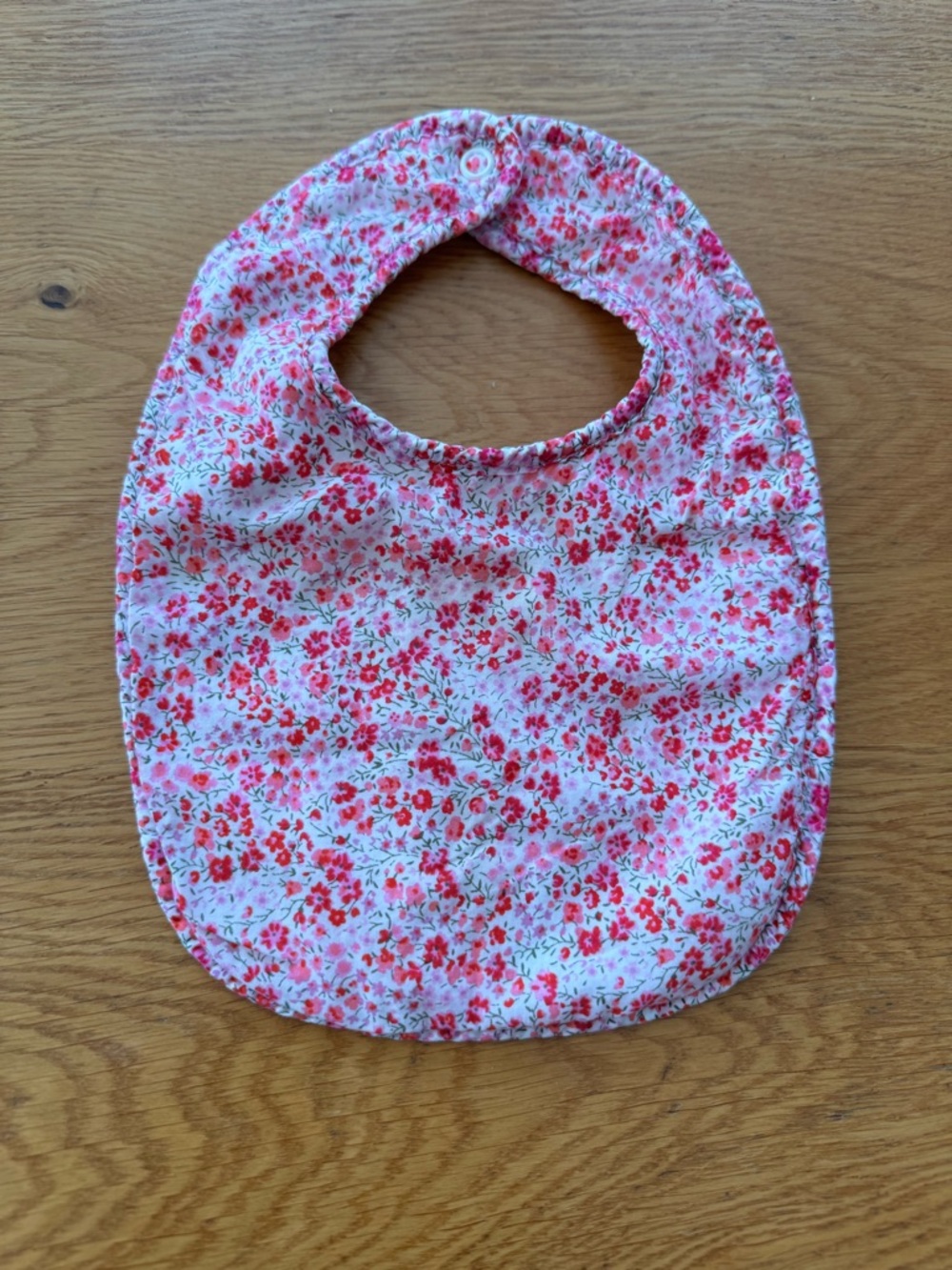 Liberty of London Pink and Red Floral Baby Bib